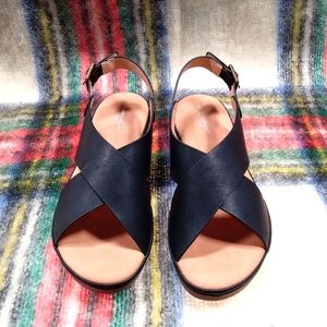 Cloudwalkers By Avenue Womens Jerri Slingback Sandals Black Brown size 8…